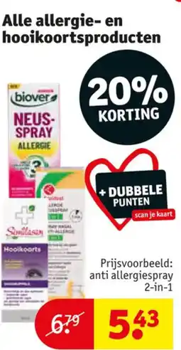 Kruidvat Alle allergie en hooikoortsproducten aanbieding