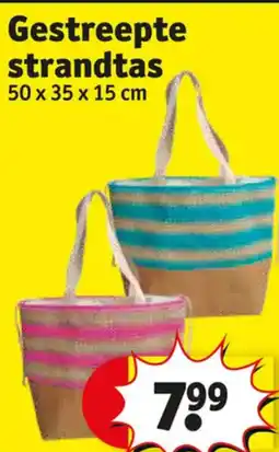 Kruidvat Gestreepte strandtas aanbieding