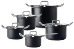 Coolblue BK-Q-Linair Master Verre Noir Batterie de Cuisine 5 Pièces aanbieding