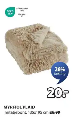 Jysk Myrfiol plaid aanbieding