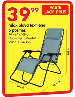 Yess relax playa textilene 5 posities aanbieding