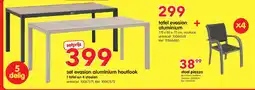 Yess set evasion aluminium houtlook 1 tafel en 4 stoelen aanbieding