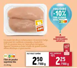 Delhaize Bio ABCDE Filet de poulet suprême bio aanbieding
