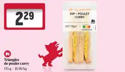 Delhaize Triangles de poulet curry aanbieding