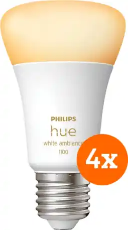 Coolblue Philips Hue White Ambiance E27 1100lm 4-pack aanbieding