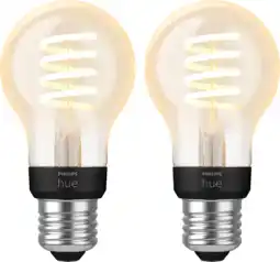 Coolblue Philips Hue Filamentlamp White Ambiance Standaard E27 2-pack aanbieding