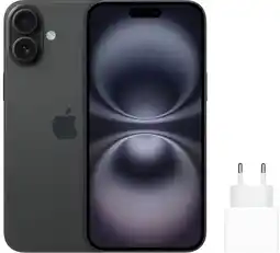 Coolblue Apple iPhone 16 Plus 128 Go Noir + Apple Chargeur Rapide aanbieding