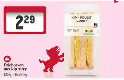 Delhaize Driehoeken met kip curry aanbieding