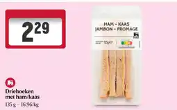 Delhaize Driehoeken met ham/kaas aanbieding