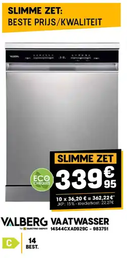 Electro Depot Valberg vaatwasser aanbieding
