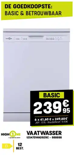 Electro Depot High one vaatwasser aanbieding
