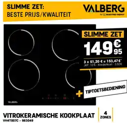 Electro Depot Valberg vitrokeramische kookplaat aanbieding