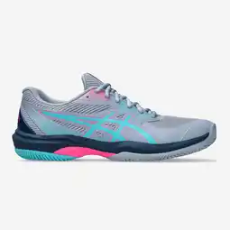 Decathlon Padelschoenen voor heren Gel Game 9 grijs blauw roze aanbieding