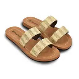 Decathlon Brasileras damesstrandslippers in beige kleur met rubberen zool aanbieding