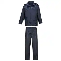 Decathlon Heren Essentials Tweedelig Regenpak (Marine) aanbieding