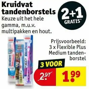 Kruidvat Flexible plus medium tandenborstel aanbieding