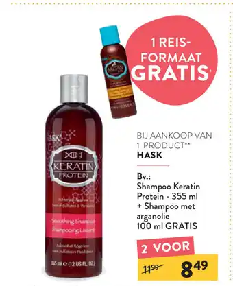 Di Hask Shampoo Keratin Protein 355ml + Shampoo met arganolie 100ml Gratis aanbieding