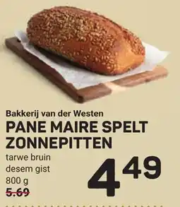 Ekoplaza Bakkerij van der westen pane maire spelt zonnepitten aanbieding