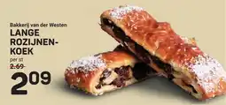Ekoplaza Bakkerij van der westen lange rozijnenkoek aanbieding