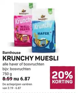 Ekoplaza Barnhouse krunchy muesli aanbieding