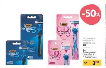 Di BIC Schersysteem Click Soleil 3 + 4 scheermesjes aanbieding