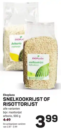 Ekoplaza Ekoplaza snelkookrijst of risottorijst aanbieding