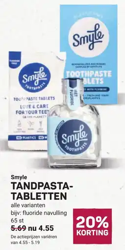 Ekoplaza Smyle tandpastatabletten aanbieding