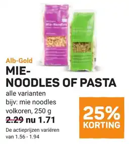 Ekoplaza Alb-gold mienoodles of pasta aanbieding
