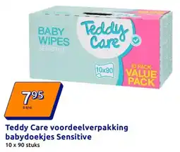 Action Teddy Care voordeelverpakking babydoekjes Sensitive aanbieding