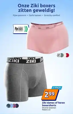 Action Ziki dames of heren boxershorts aanbieding
