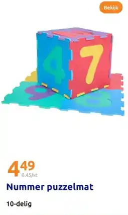 Action Nummer puzzelmat aanbieding