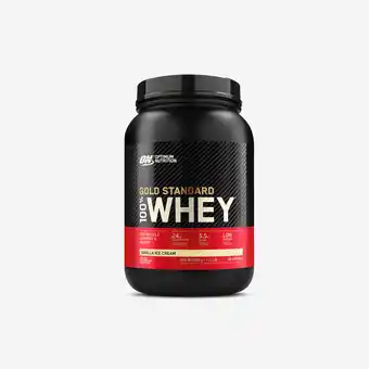 Decathlon Gold Standard Whey vanilla ice cream 908 g aanbieding