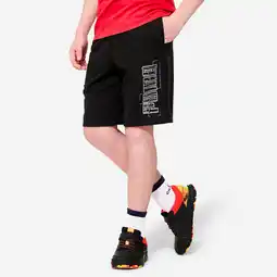 Decathlon Katoenen kindershort zwart aanbieding