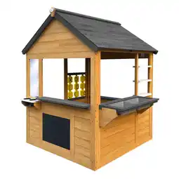 Decathlon AXI Lynn houten speelhuisje, bruin/antraciet, kinderkeuken aanbieding