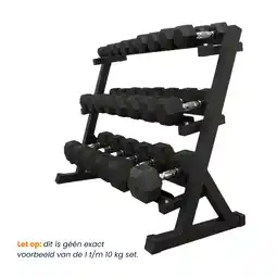 Decathlon Hexa Dumbbell Set - 110 kg + Rack aanbieding
