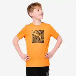 Decathlon Kinder-T-shirt met print katoen oranje aanbieding