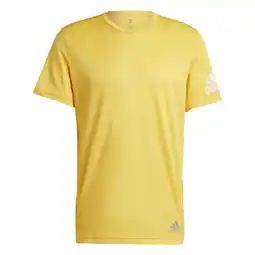 Decathlon Heren-T-Shirt met Korte Mouwen Adidas Run It Geel aanbieding