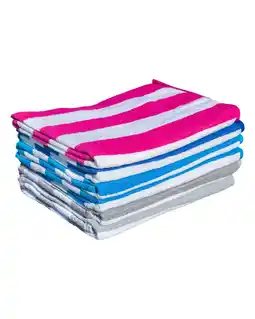 Decathlon PAKKET 6 JACQUARDSTRANDDOEKEN 90x170 aanbieding