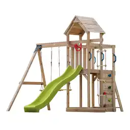 Decathlon AXI Moos Speeltoren, Dubbele Schommel, Touwladder Glijbaan Geel aanbieding