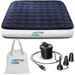 Decathlon Kingsize Camping Luchtbed – Marineblauw/Wit aanbieding