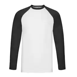 Decathlon Heren Baseball Tshirt met lange mouwen (Wit/zwart) aanbieding