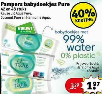 Kruidvat Pampers babydoekjes pure harmonie aqua aanbieding