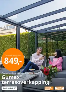 Tuinmaximaal Gumax terrasoverkapping aanbieding