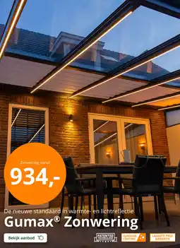 Tuinmaximaal Gumax Zonwering aanbieding
