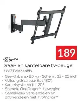 Selexion Vogel's Draai en kantelbare TV Beugel LUVGTVM3445B aanbieding