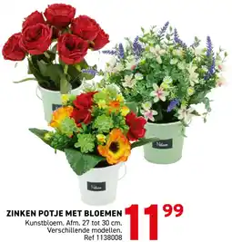 Trafic Zinken potje met bloemen aanbieding