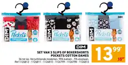 Trafic Set van 3 slips of boxershorts pockets cotton dames aanbieding