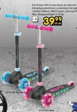 ToyChamp Evo Eclipse 3W-Cruiser blauw en roze met lichtwielen aanbieding
