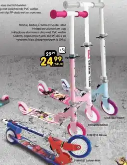 ToyChamp Minnie, Barbie, Frozen en Spideran inklapbare aluminium step aanbieding