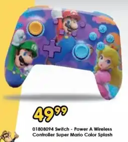 ToyChamp Switch Power A Wireless Controller Super Mario Color Splash aanbieding